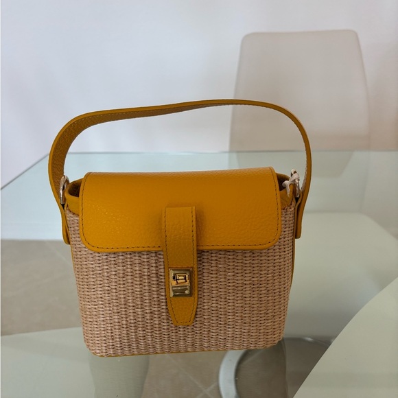 Leather RAFA Yellow Women's Handbag - Picture 1 of 6